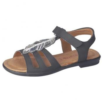 Ricosta Amelie Sandalo Nero Argento per Bambini