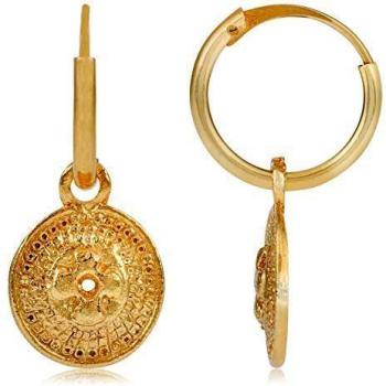 Pendientes Arito Chapa Gold de plata ley 925 con zirconita