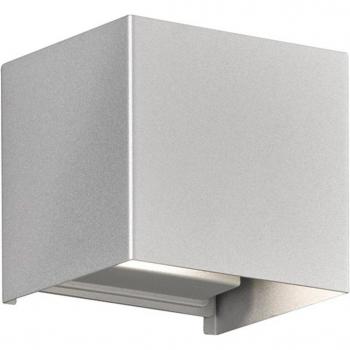 Éclairage mural extérieur LED Fischer-Honsel en forme de cube argenté