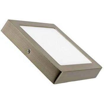 Plafonnier Design LED Carré 18W Argenté 225 mm Blanc Neutre