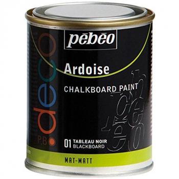 Pebeo Künstlerfarbe + Bastelfarbe Deco Tafelfarbe Schwarz – 250 ml, 100 % Acryl, matt