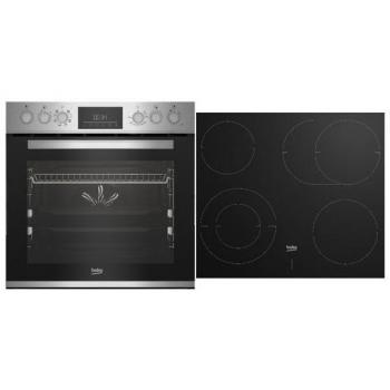 BEKO Elektro-Herd-Set »BBUM12328X« mit 2-fach-Teleskopauszug