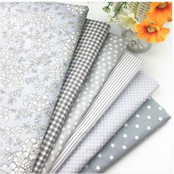 Texteil Gris Imprimé Fleuriste, 100% Coton