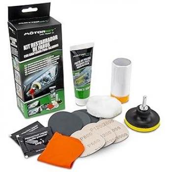 Kit Restaurador de Faros Motorkit con Adaptador de Taladro