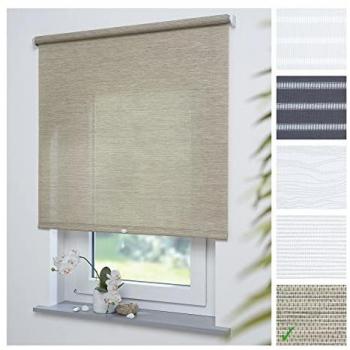 Liedeco Perlreflex-Rollo »Freihängendes Lichtschutzrollo in Natur Sand«