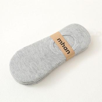 Men's Non-slip Invisible Boat Socks, 5 Pairs, Cotton with Sweat Absorption
