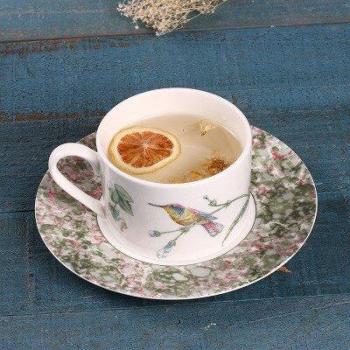WOURMTH Europe Pastoral Bird Bone China Latte Mug
