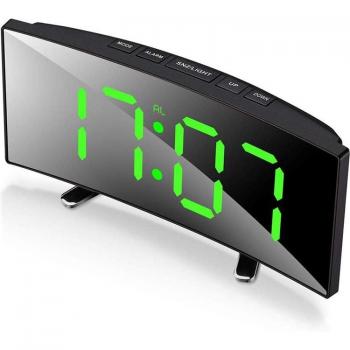 Réveil enfant 7 LED curvée – Grand affichage vert et ultra‑léger