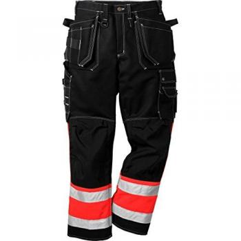 Fristads Warnschutz-Hose Kl. 1 247 FAS Größe D108 Rot/Schwarz