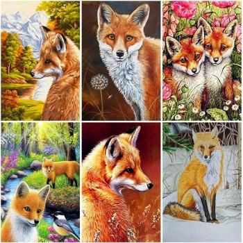 Décoration Murale 5D DIY Forêt Animale Carrée Strass