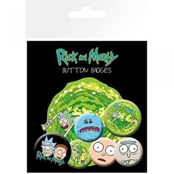 Rick and Morty Character Button Badge Set