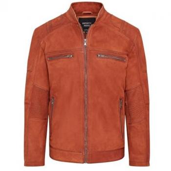 Buff Leather Café Racer Jacket, Jinan – Men’s 4XL, Tan