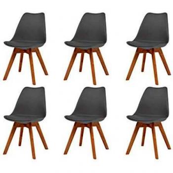 Conjunto de Sillas de Comedor 6 Plástico Gris