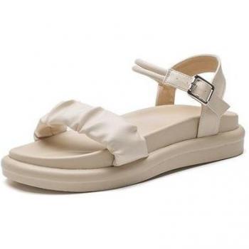 Zapatos de tacón transparente para mujer, sandalias con punta abierta y hebilla, zuecos de cuña Peep Low 2022