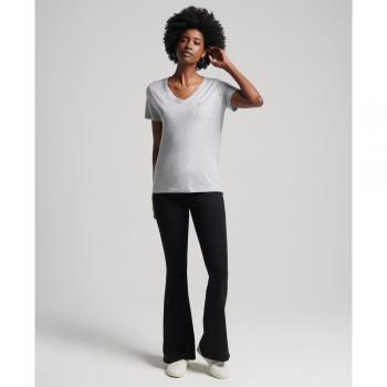 Mujer Superdry: Camiseta Gris Moteada y Bolsillo