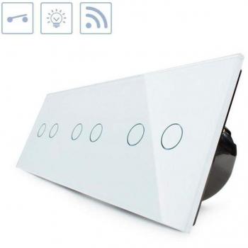 Interruptor táctil + remoto 6 botones frontal blanco LEDBOX