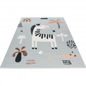 Tapis Lavable Multicolore pour Enfant Carlo Zèbre 115x170