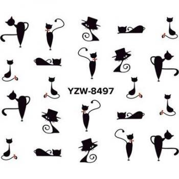 Calcomanías para Uñas con Diseño de Gato Gris