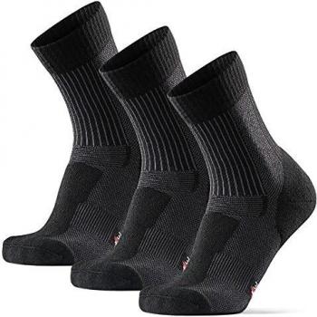 Calcetines Ligeros de Senderismo de Merino 3 pares (Negro, EU 35-38)