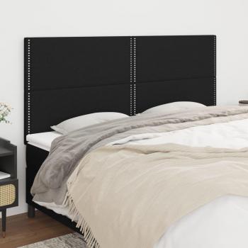 VidaXL Bettkopfteil 4 Stk. Schwarz 90x5x78/88 cm Stoff