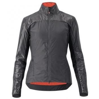 Chaqueta mujer Castelli Unlimited 2 cortavientos gris oscuro/rojo