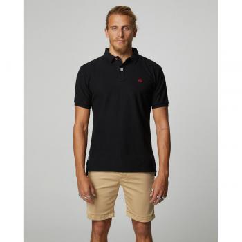 Polo Piqué Uomo Manica Corta Nero XL