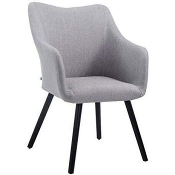 CLP Sedia Poltroncina Design McCoy in Stoffa Grigio Nero con Braccioli, Carico Max 160KG