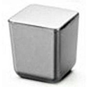 Bouton Zamak 8151 finition chromée mate, dimensions 25×25×28 mm