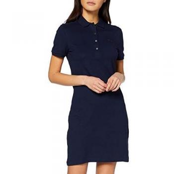 Vestito Polo Lacoste Elasticizzato Blu Marino Donna 34