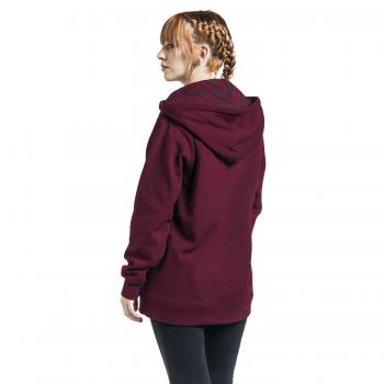 Donna Felpa Bordeaux RED by EMP – T-shirt con Cappuccio