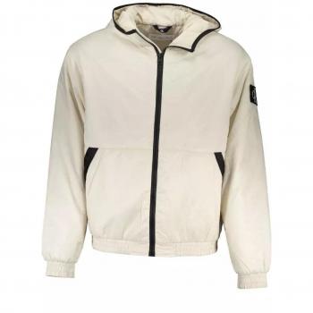 Calvin Klein, Light Jackets, male, Beige, 2XL, Hooded Beige Jacket with Contrast Details