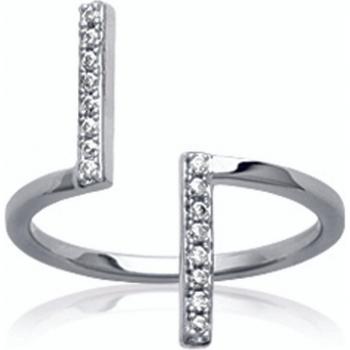 Weißer Sissi Ring aus rhodiniertem Silber