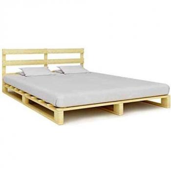 Pine Wood Pallet Bed Frame, 200x200 cm