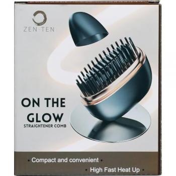 Zen.Ten Unisex On The Glow Wireless Portable Rechargeable Hair Straightening Comb (Black, One Size)