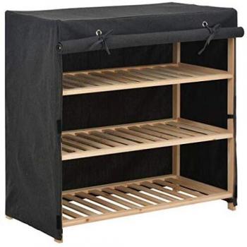 Sonata Shoe Cabinet with Lid, Size 79x40x80 cm, Color Grey, Fabric