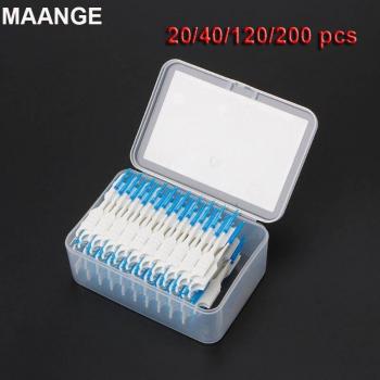 Interdental Brush with Double Floss Heads