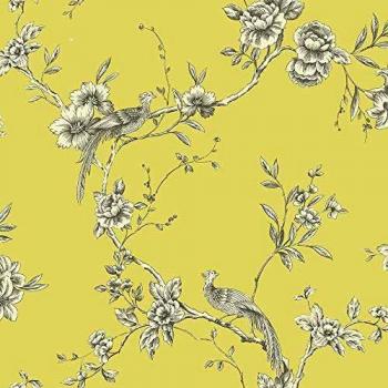 Arthouse 422804 Chinoise Yellow Tress Floral Wallpaper