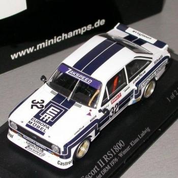 MODELE REDUIT FORD ESCORT II RS 1800 SUPERSPRINT VAINQUEUR DRM NURBURGRING 1976 EN METAL MINICHAMPS