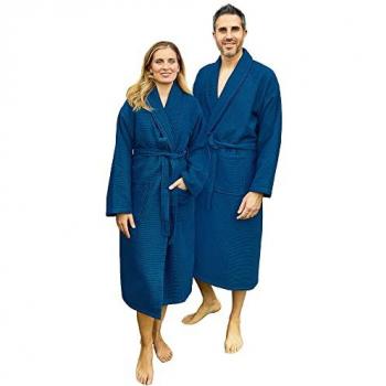 Peignoir Luxe “Nid d'Abeille” – Bleu Marine, L et XL