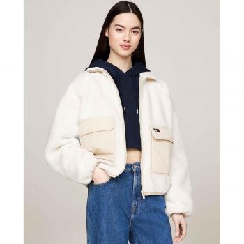 Tommy Jeans Übergangsjacke Teddy DW0DW18303 Écru Regular Fit