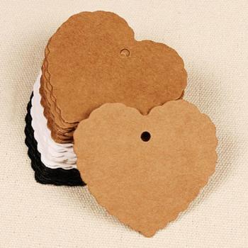 50PCS Heart-Shaped Craft Tags for Parties