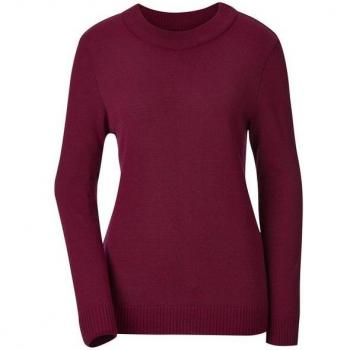 Bordeaux-Stehkragen Pullover für Frauen – Gr. 38