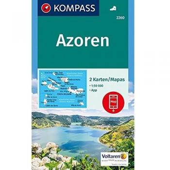 KOMPASS Wanderkarte 2260 Azoren: 2 Wanderkarten 1:50000 im Set inklusive Karte zur offline Verwendung in der KOMPASS-App. (KOMPASS Wanderkarten-Set, Band 2260)
