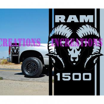 Dodge Ram 1500 – Kit Otwoo Décalcomanies Universelles (2 pièces) en Blanc