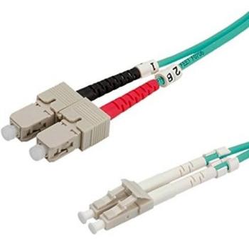 Tige de connexion fibre optique LC‑SC OM3 turquoise 0,5 m