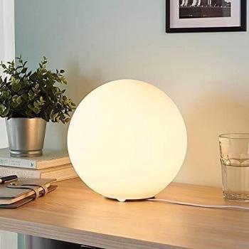 Marike Modern White Glass Table Lamp (1 Light Source, E27)