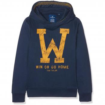 TOM TAILOR Kids Sweat-Shirt à capuche, Garçon, Bleu (Dark Denim Blue 6758), 176