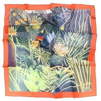 Brochier 1890 : écharpe carrée 90 cm, motif Rousseau La Jungle, multicolore