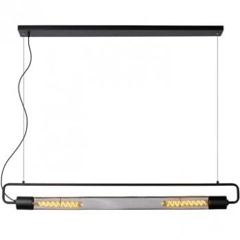Netlighting Lucide Calixt Modern Bar Pendant Light 2xE27 Black
