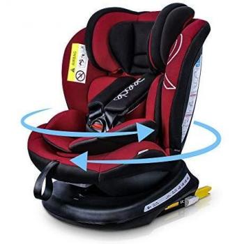 Reecle 360 Girevole Seggiolino Auto con ISOFIX, Gruppo 0 + 1/2/3 (0-36 kg), ca. 0-12 anni (Grigio)